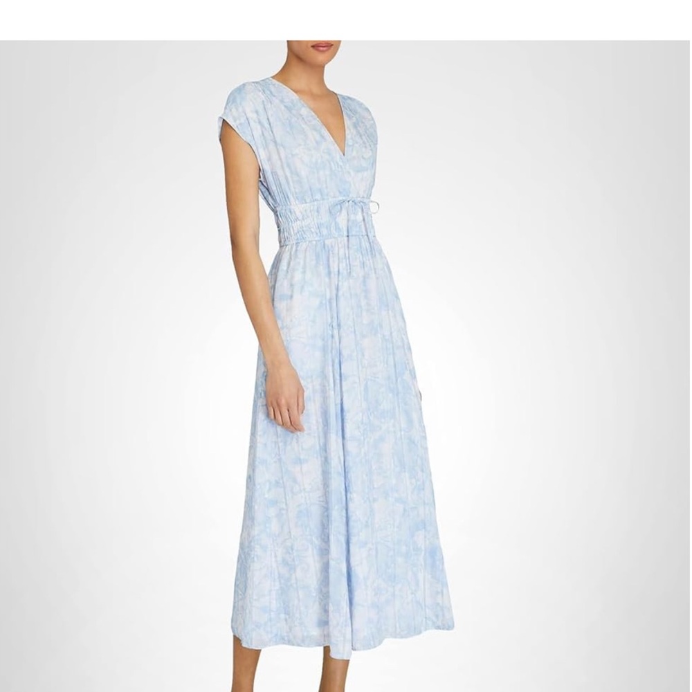 Club Monaco   
Tie Front Flutter Sleeve Midi Dress